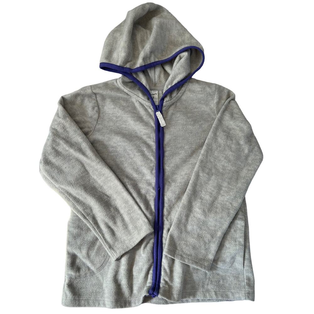Carter's Grey Zipped Hooded Fleece size 7
